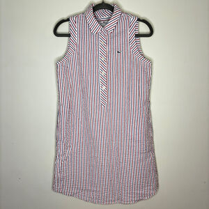 Vineyard Vines Sleeveless Popover Dress 100% Cotton Sz 4 Stripes Nautical Beach